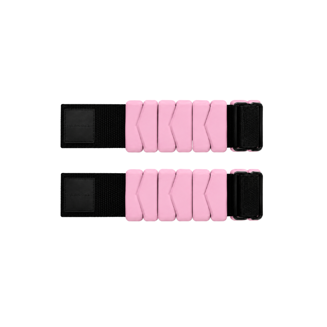 Pylates.studio – Poids bracelets Pilates personnalisés — poignets & chevilles – Rose poudré